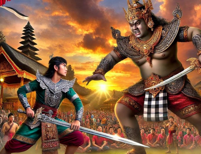 Two Warriors of Bali Dwipa Competing for the Throne of Bajra Sandhi