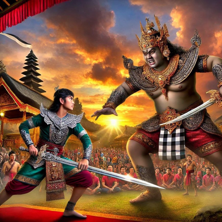 Two Warriors of Bali Dwipa Competing for the Throne of Bajra Sandhi