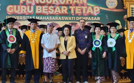 Gubernur Bali I Wayan Koster Hadiri Inaugurasi Guru Besar di Universitas Mahasaraswati Denpasar